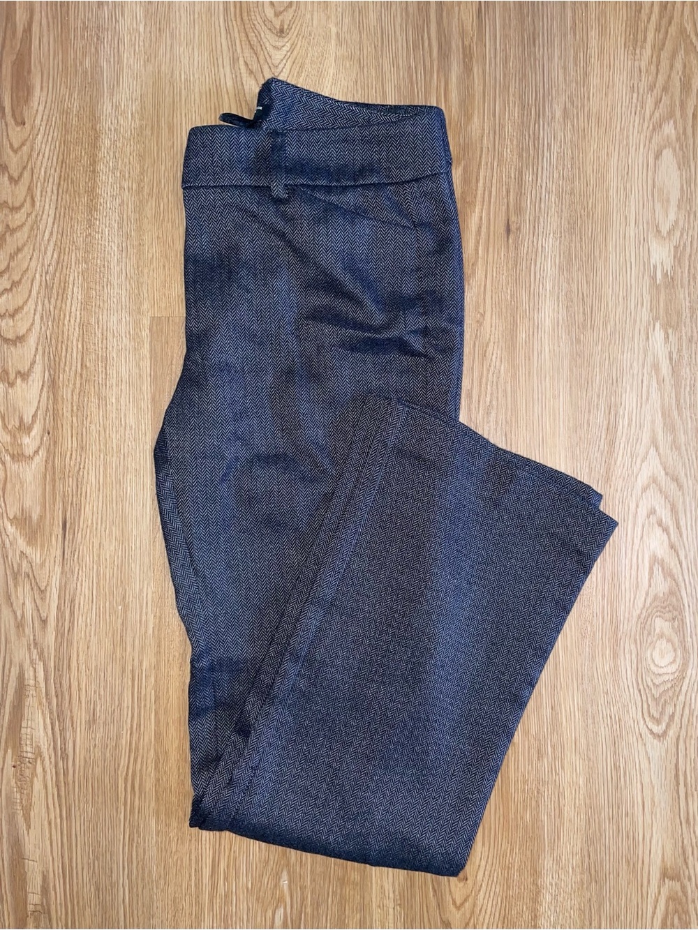 Ann Taylor Dark Gray Herringbone Dress Pants